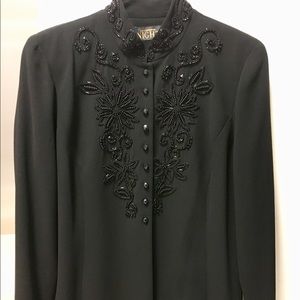 Liz Claiborne Night Black Triacetate Blazer SZ10